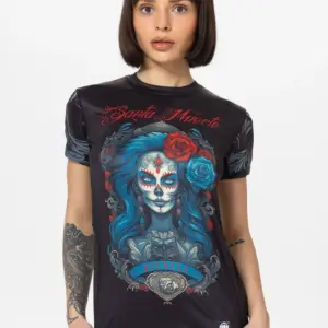 Women Performance T-shirt mesh santa mu black