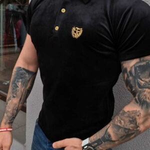 SKLEP FURIA Polo terciopelo negro