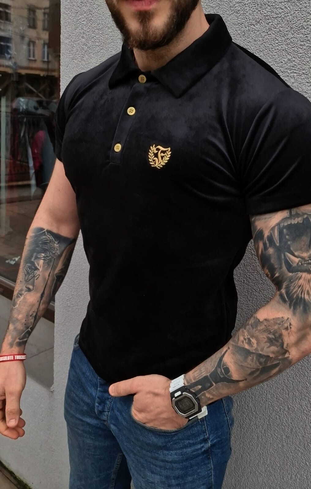 SKLEP FURIA Polo terciopelo negro: imagen 1