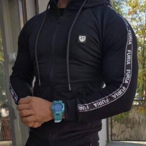 SKLEP FURIA Sudadera abierta con capucha negra