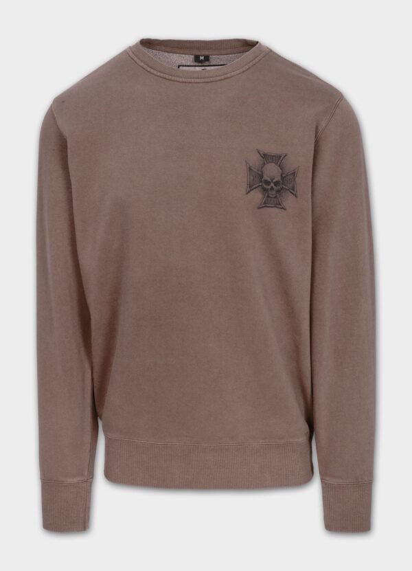 BITE ME CREWNECK SWEATSHIRT WASHED BURGUNDY