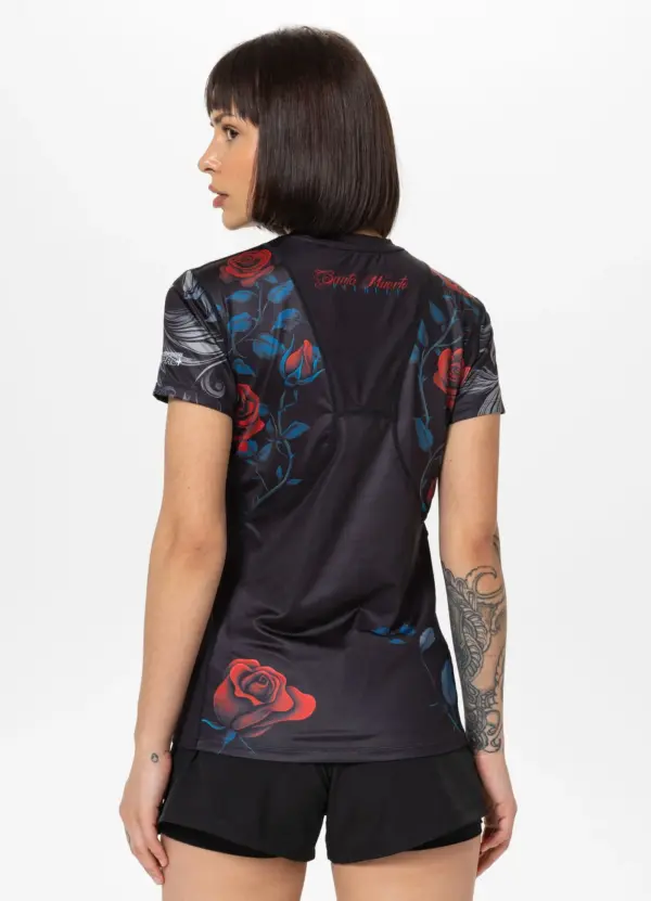 Women Performance T-shirt mesh santa mu black