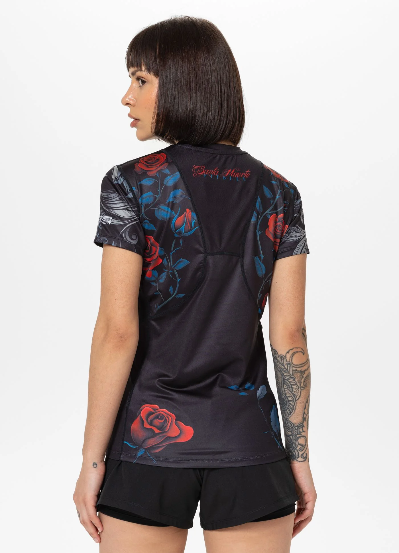 Women Performance T-shirt mesh santa mu black: imagen 2