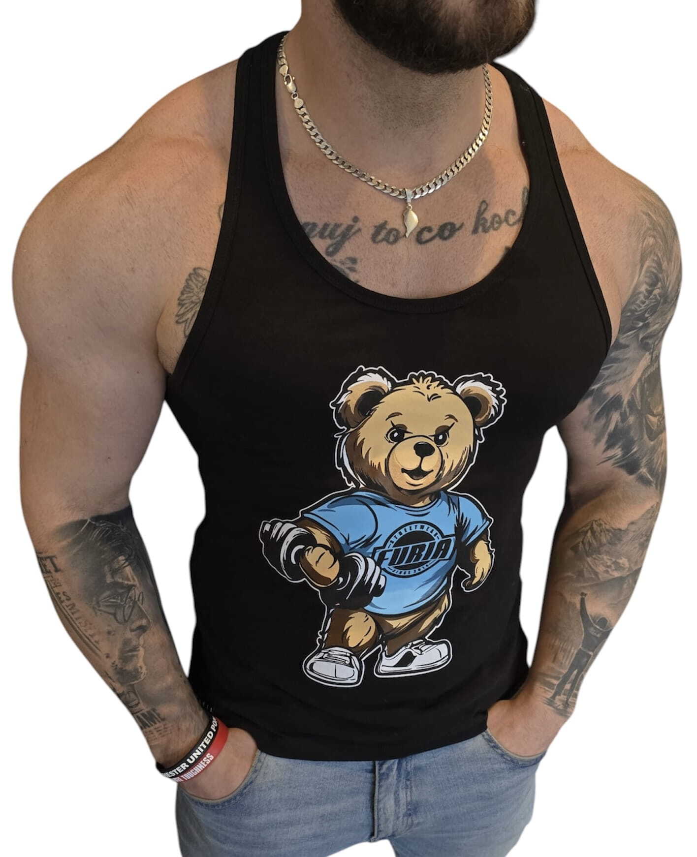 SKLEP FURIA Camiseta sin mangas negra TEDDY: imagen 2