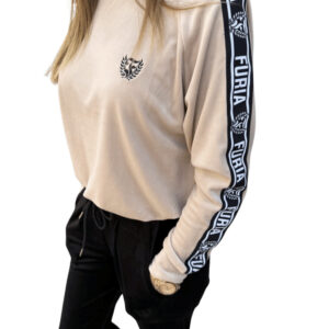 SKLEP FURIA Chandal femenino terciopelo beige-negro: imagen 2