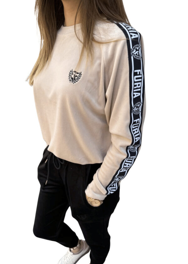 SKLEP FURIA Chandal femenino terciopelo beige-negro