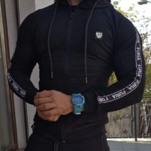 SKLEP FURIA Sudadera abierta con capucha negra: imagen 2