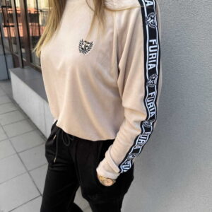 SKLEP FURIA Chandal femenino terciopelo beige-negro: imagen 3