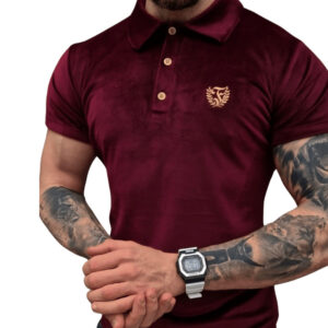 SKLEP FURIA Polo terciopelo burdeos: imagen 3