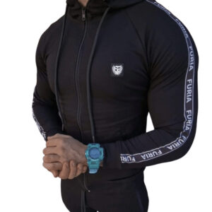 SKLEP FURIA Sudadera abierta con capucha negra: imagen 3