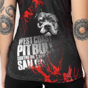 Women Performance T-shirt mesh Blood Dog Black: imagen 3
