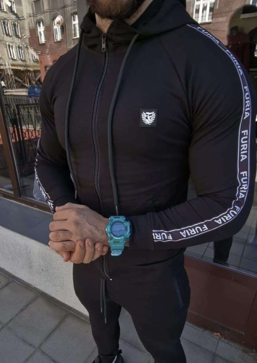 SKLEP FURIA Sudadera abierta con capucha negra: imagen 4