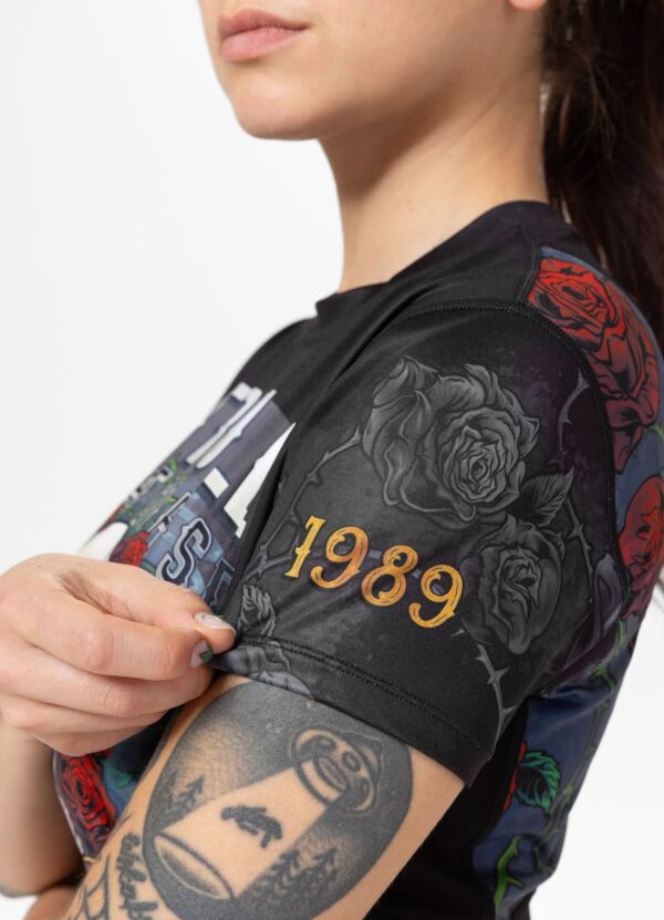 Women Performance T-shirt mesh santa muerte black