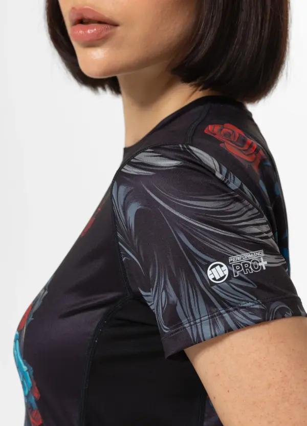 Women Performance T-shirt mesh santa mu black